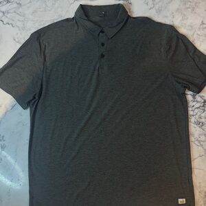 VUORI Men’s Short Sleeve Polo Shirt | Charcoal Gray | XL | Soft Stretch Knit
